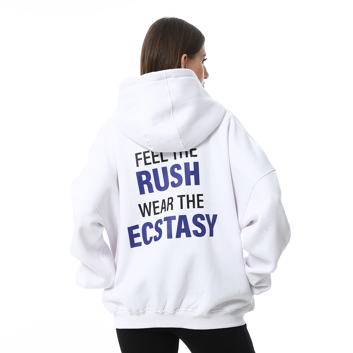 هودي أوفر سايز حريمي - أبيض - B17