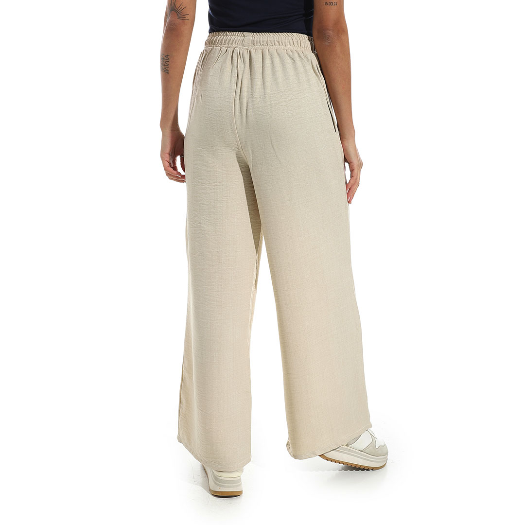 بنطلون كتان واسع الساق حريمي b25