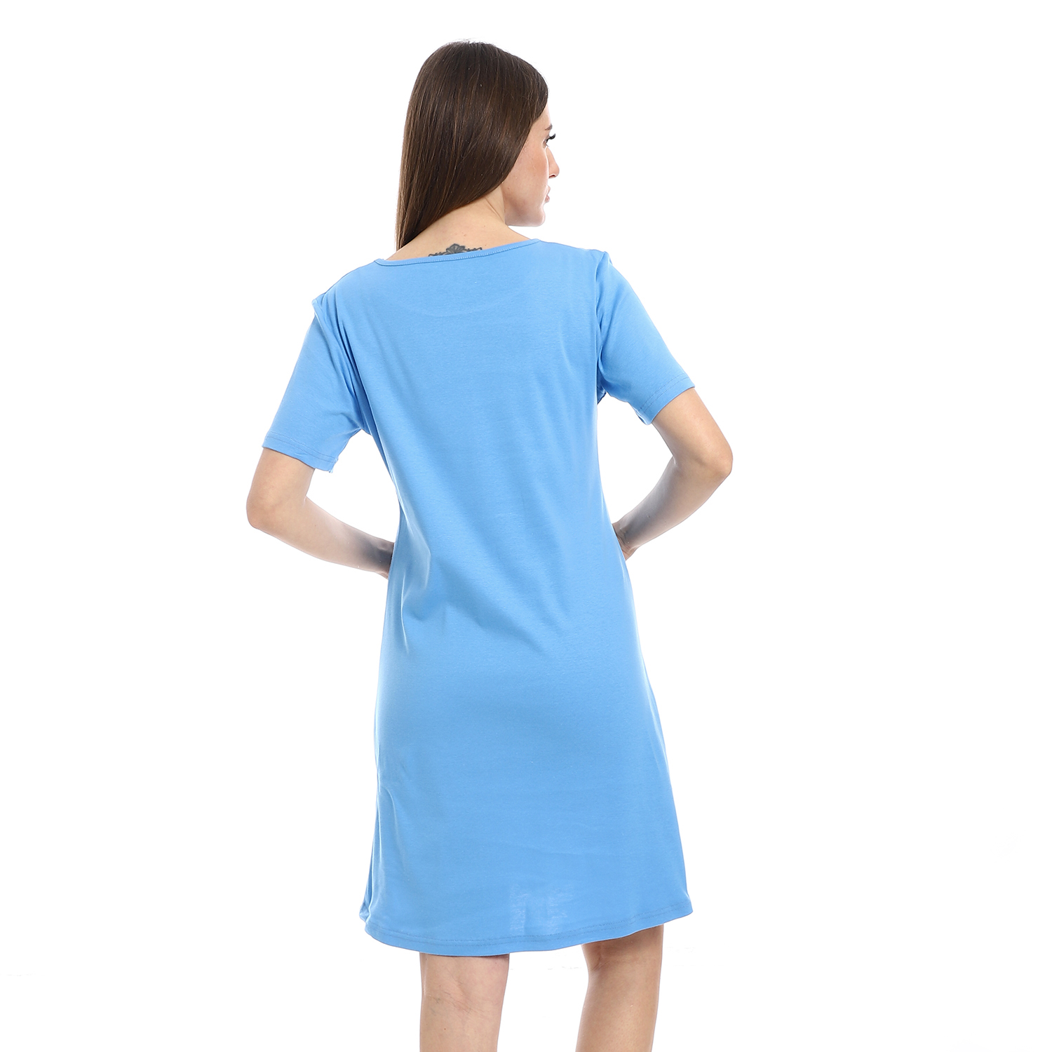 قميص نوم بأكمام قصيرة حريمي - h07