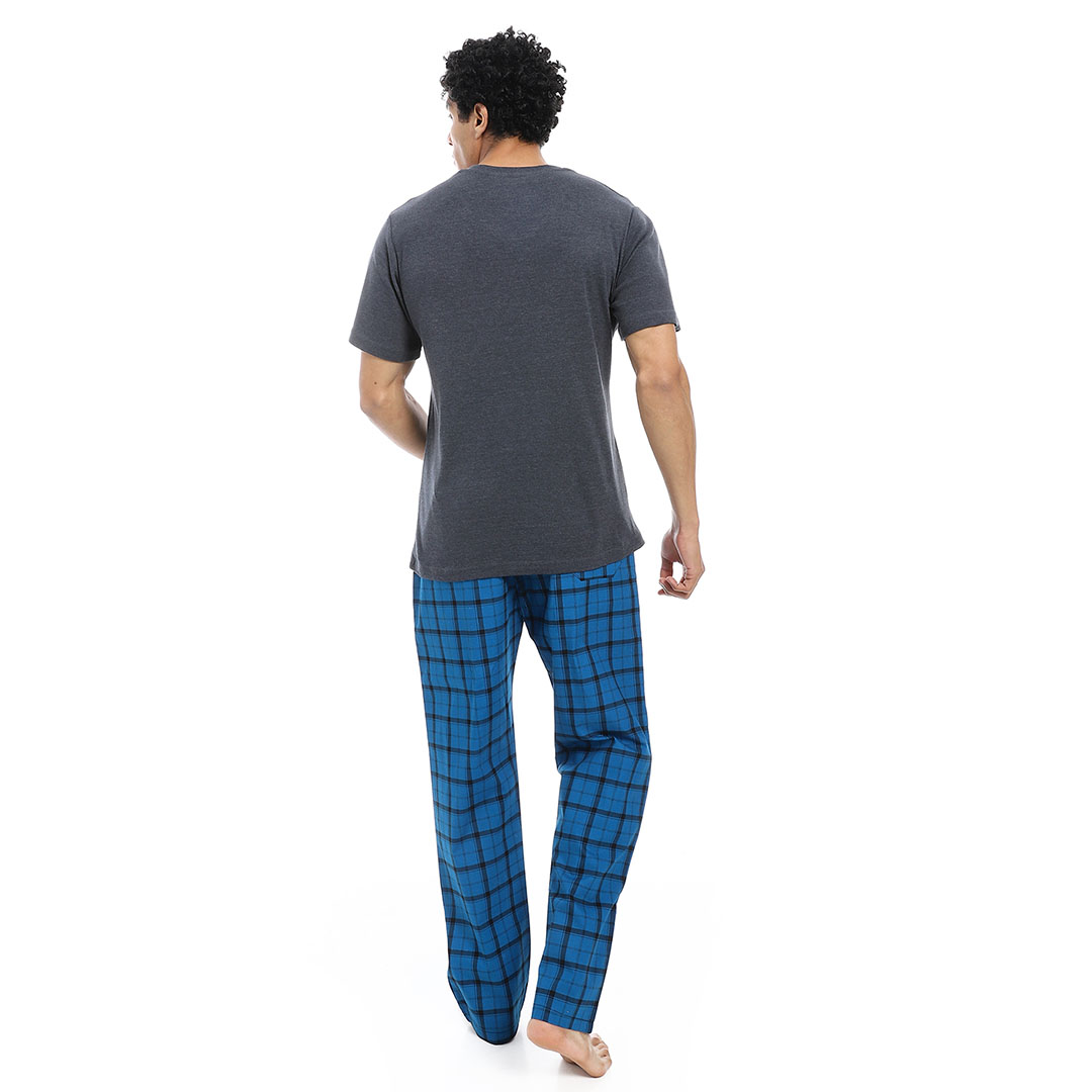 بيجامة برقبة على شكل حرف V رجالي h103