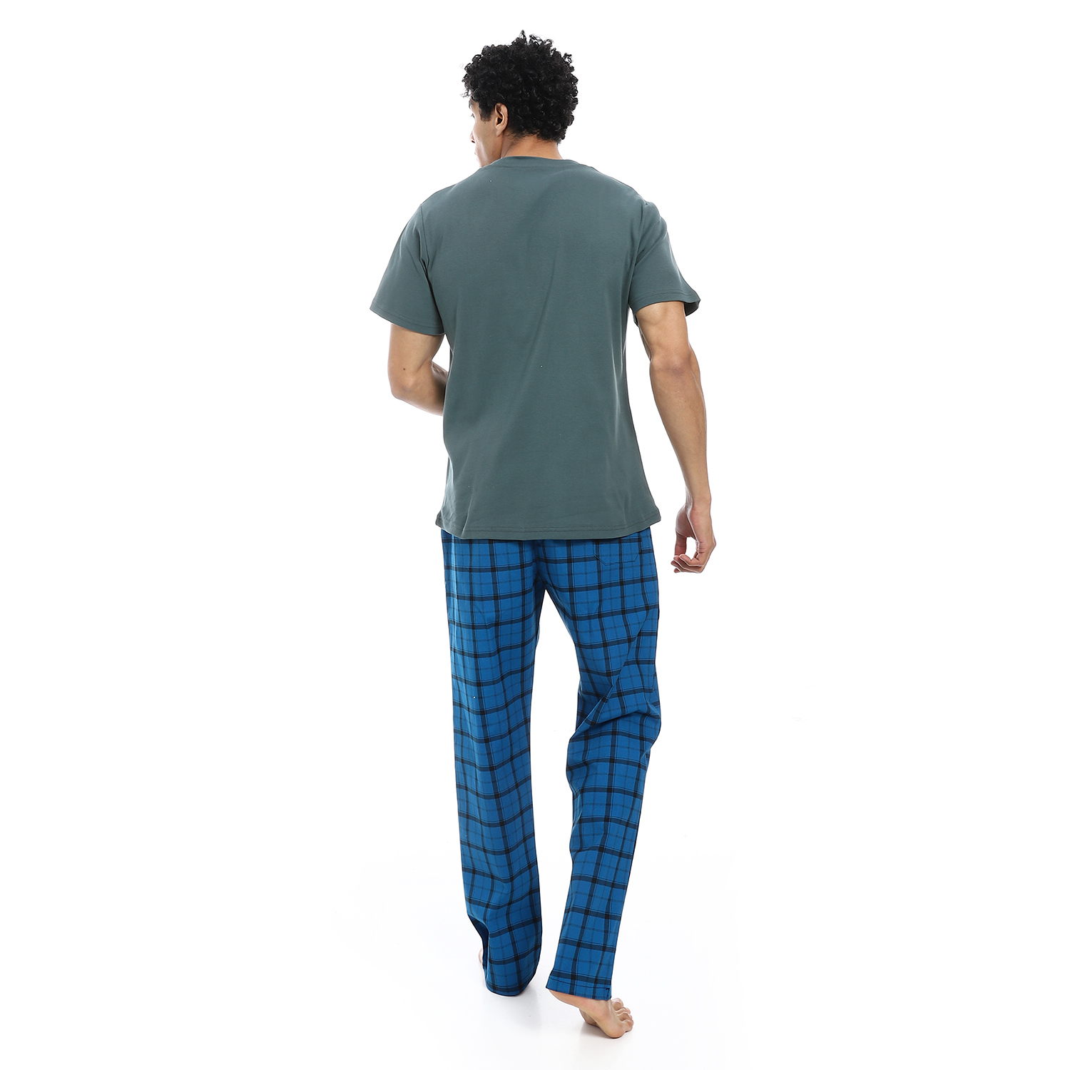 بيجامة برقبة على شكل حرف V مع بنطلون - h103