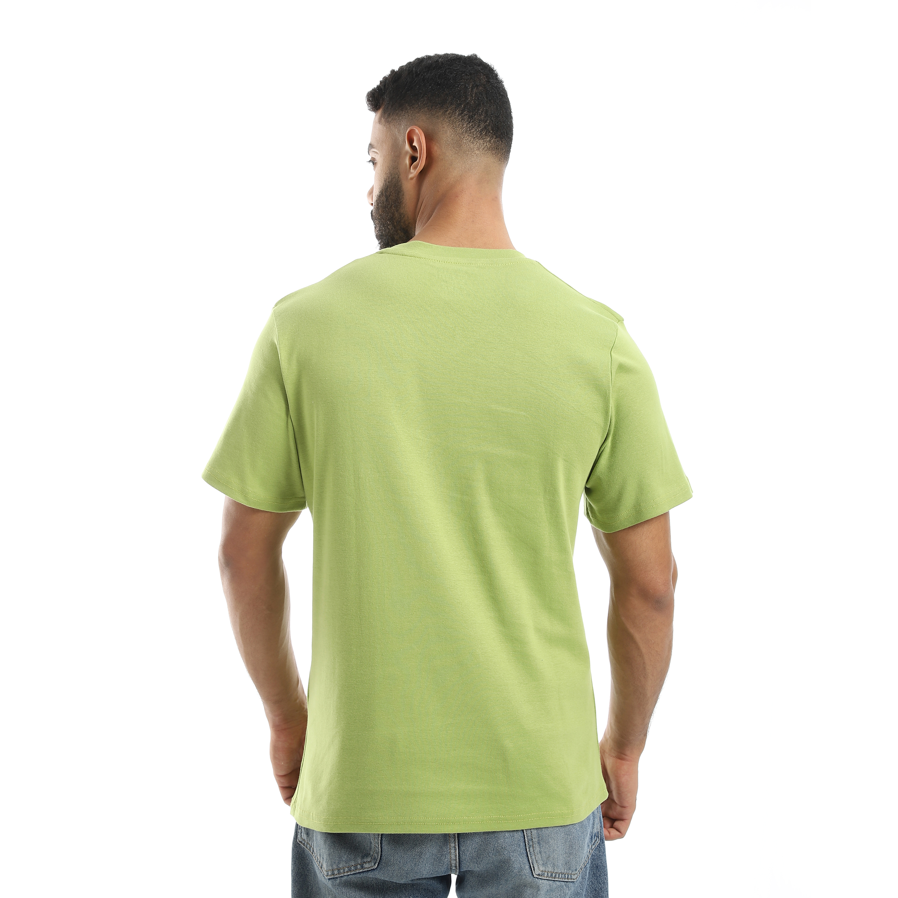 تي شيرت بأكمام نصفية وياقة على شكل حرف V وبنطلون سادة - m4409