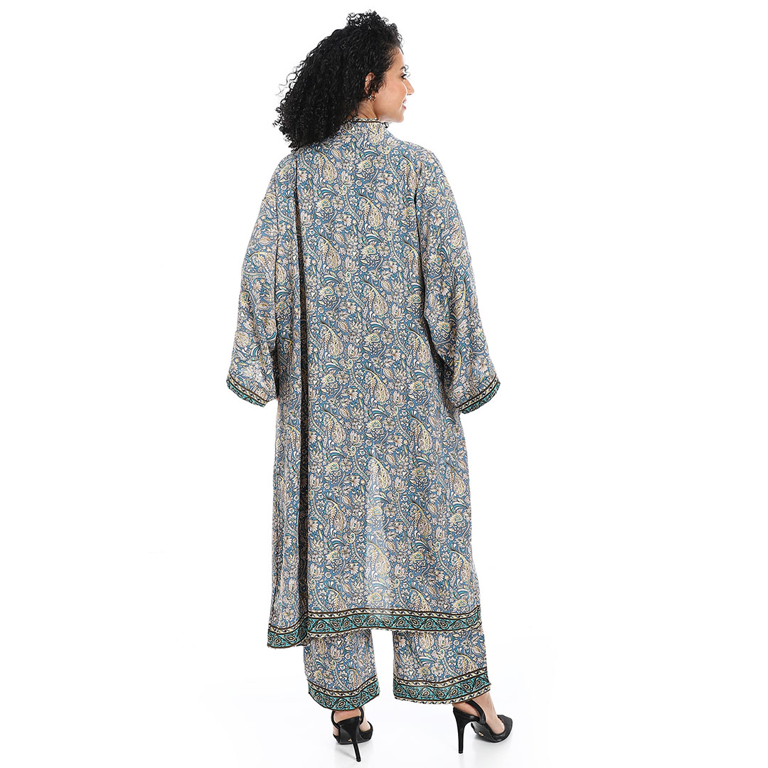 سوت كيمونو مطبوعة شكل زهور حريمي s2183