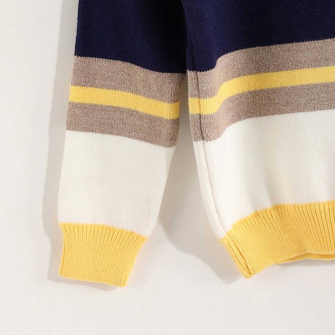 بلوفر شتوي أولادي برقبة مستديرة مقلم - 1459