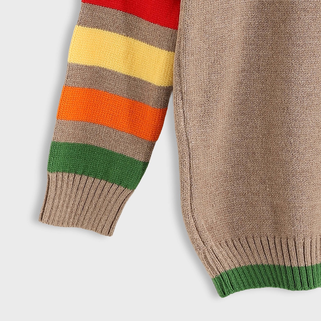 بلوفر شتوي أولادي بجيب وكم مقلم - 1462