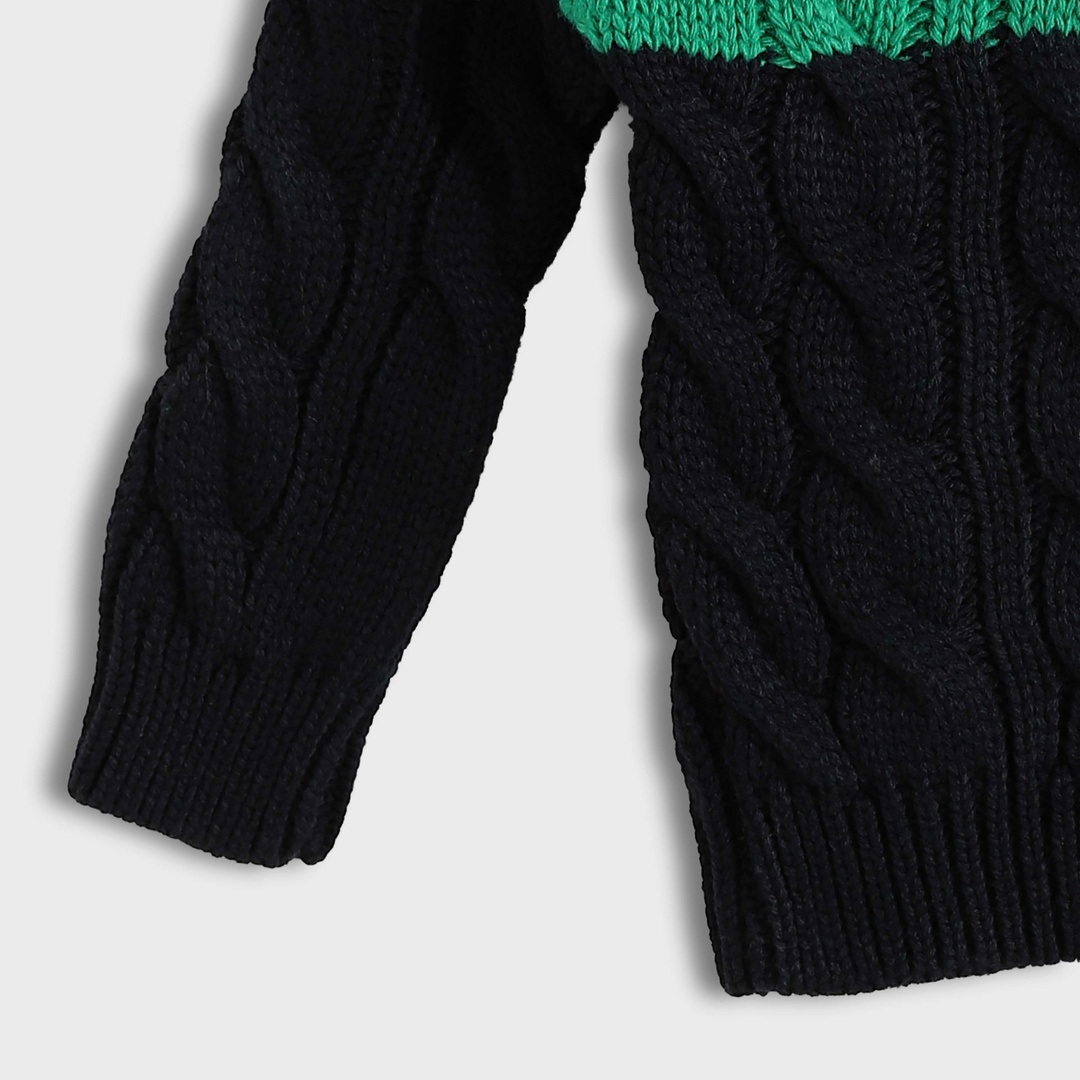 بلوفر شتوي أولادي نصفين رقبة قصيرة - 1463