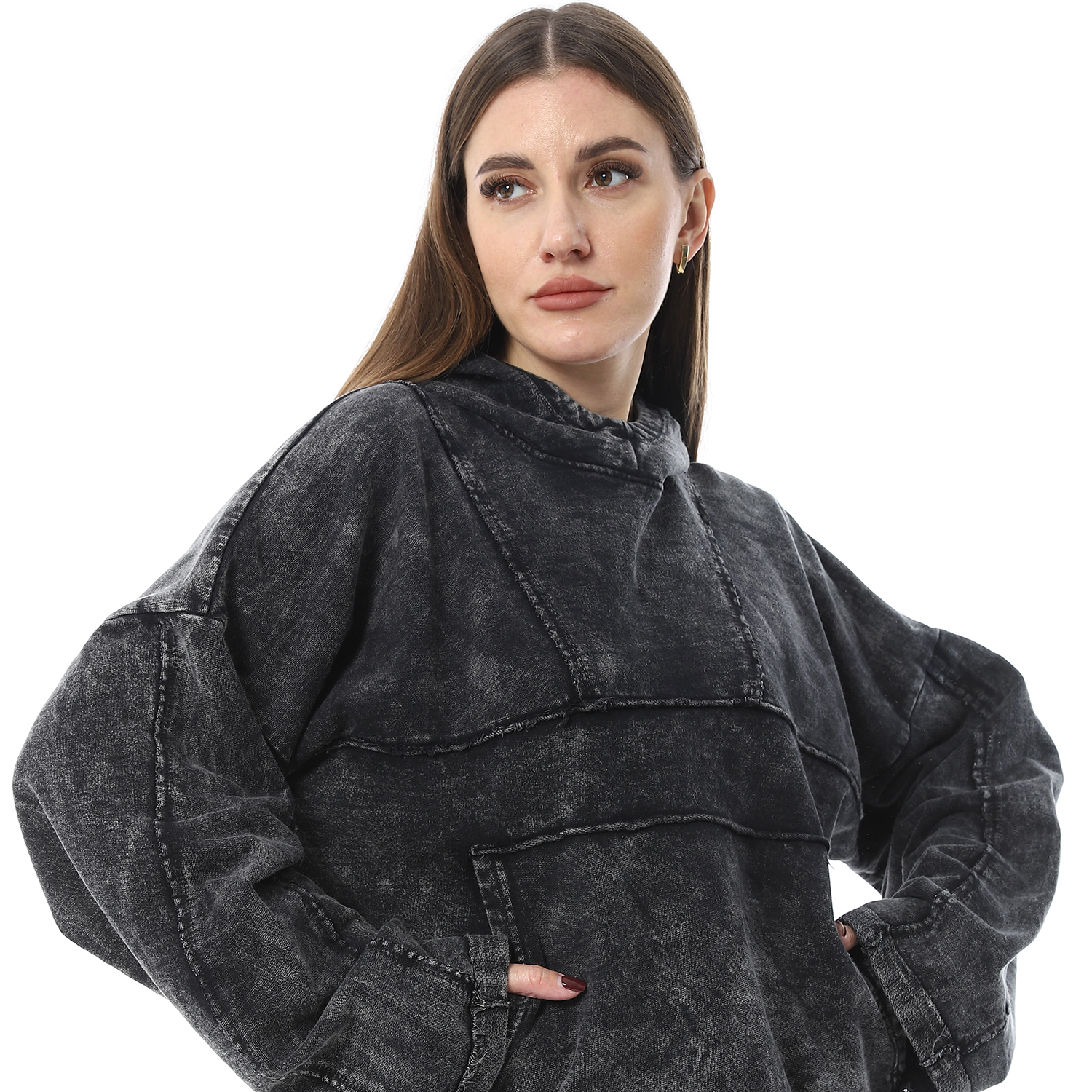 سويت شيرت XTCY بغطاء للرأس حريمي - B15