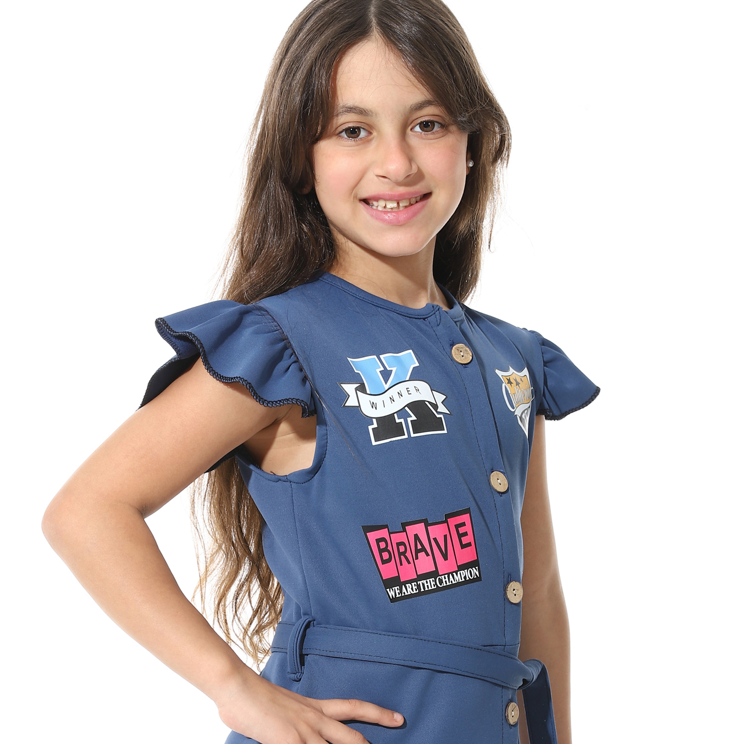 فستان مطبوع من الأمام g04