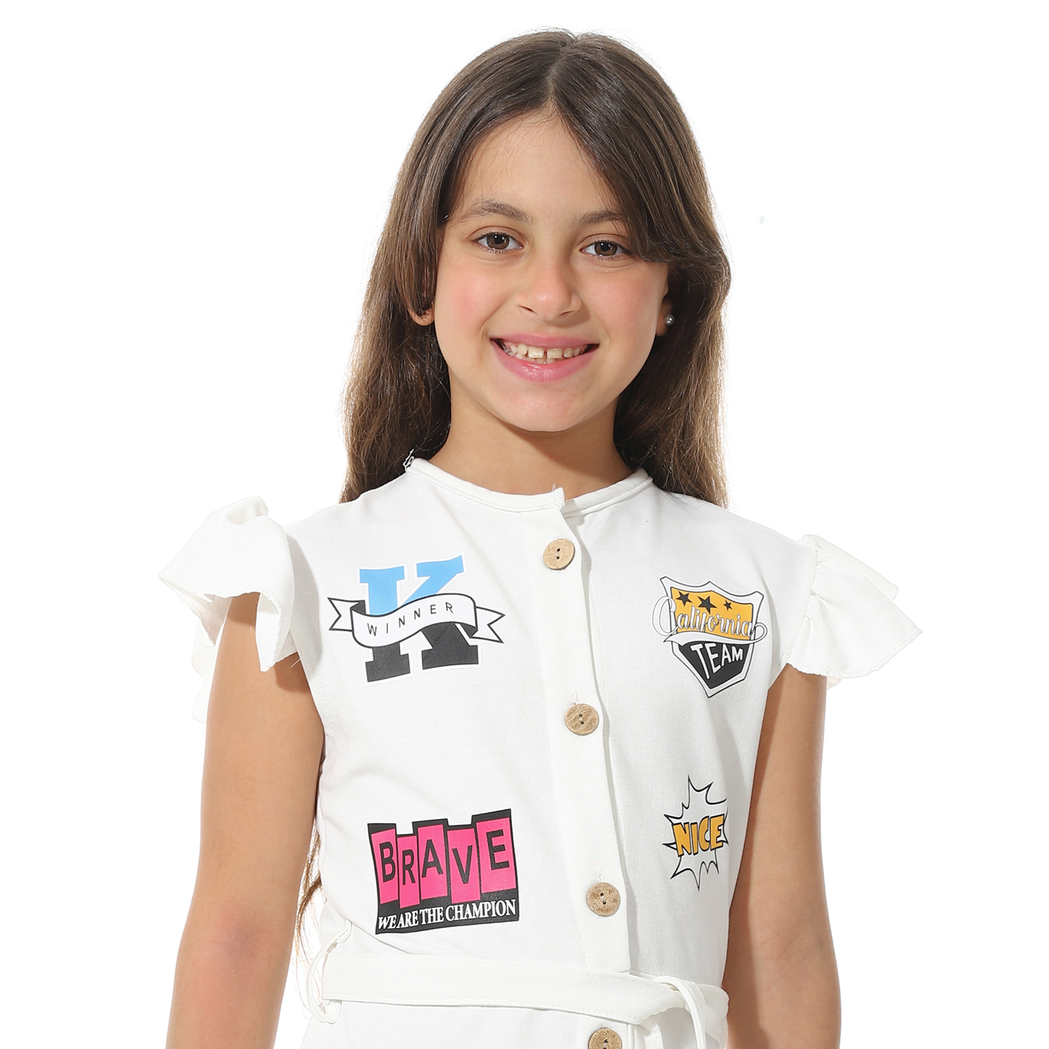 فستان مطبوع من الأمام g04