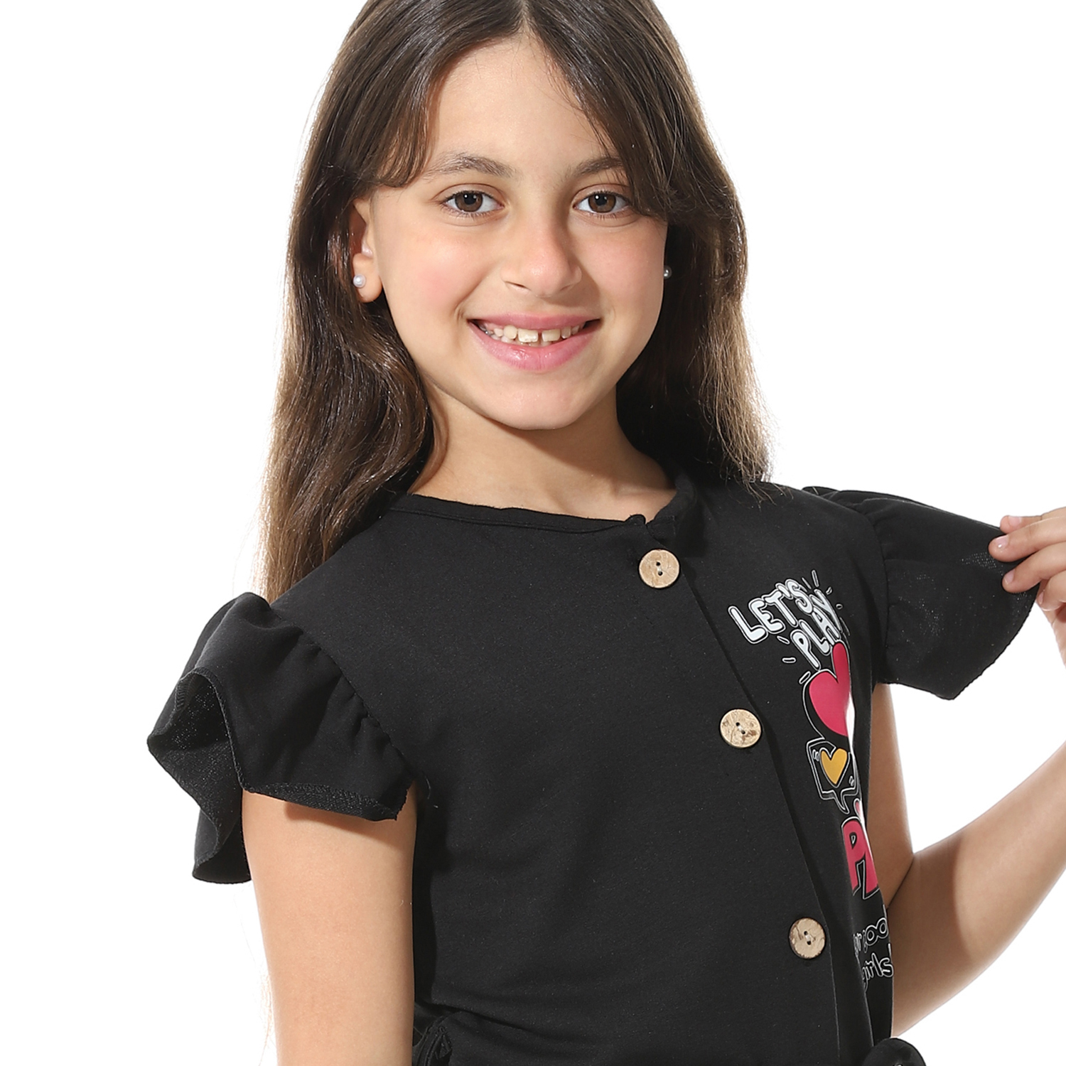 فستان مطبوع أمامي للبنات - g05