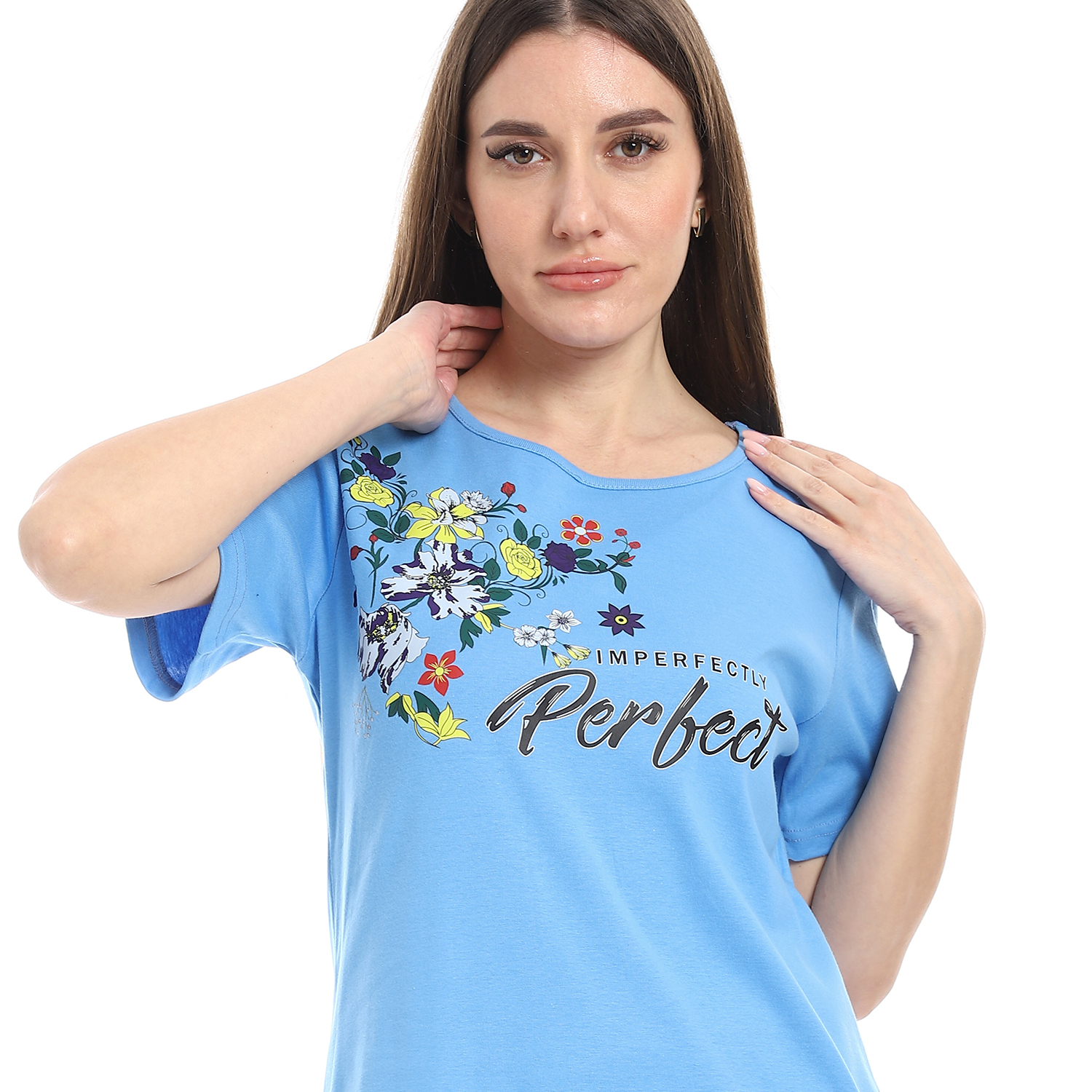 قميص نوم بأكمام قصيرة حريمي - h07