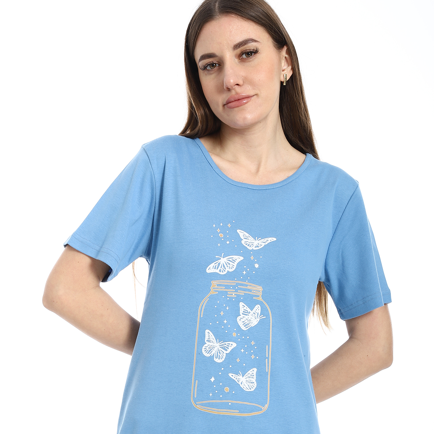 قميص نوم بأكمام قصيرة - h08