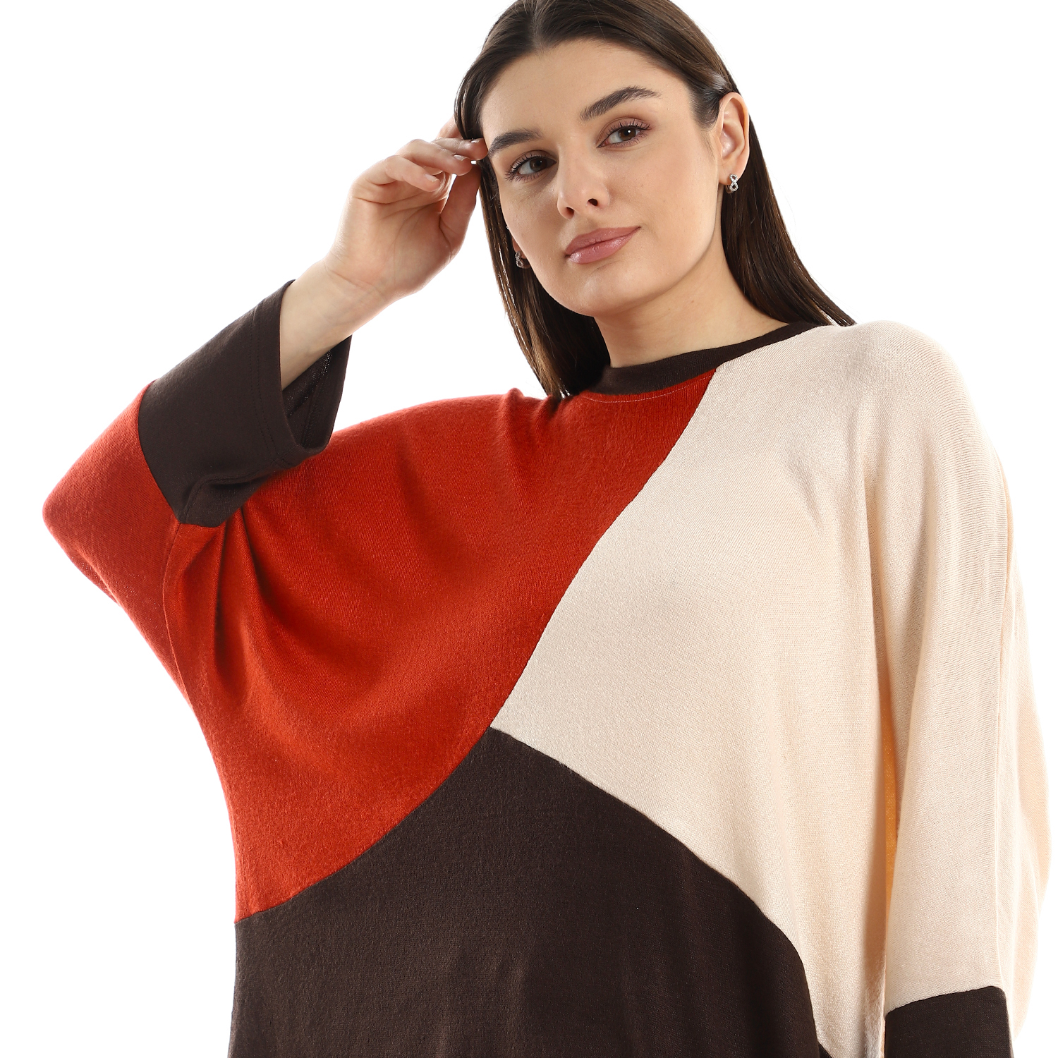 بلوزة مريحة بثلاثة ألوان مع بنطلون سادة - s2151