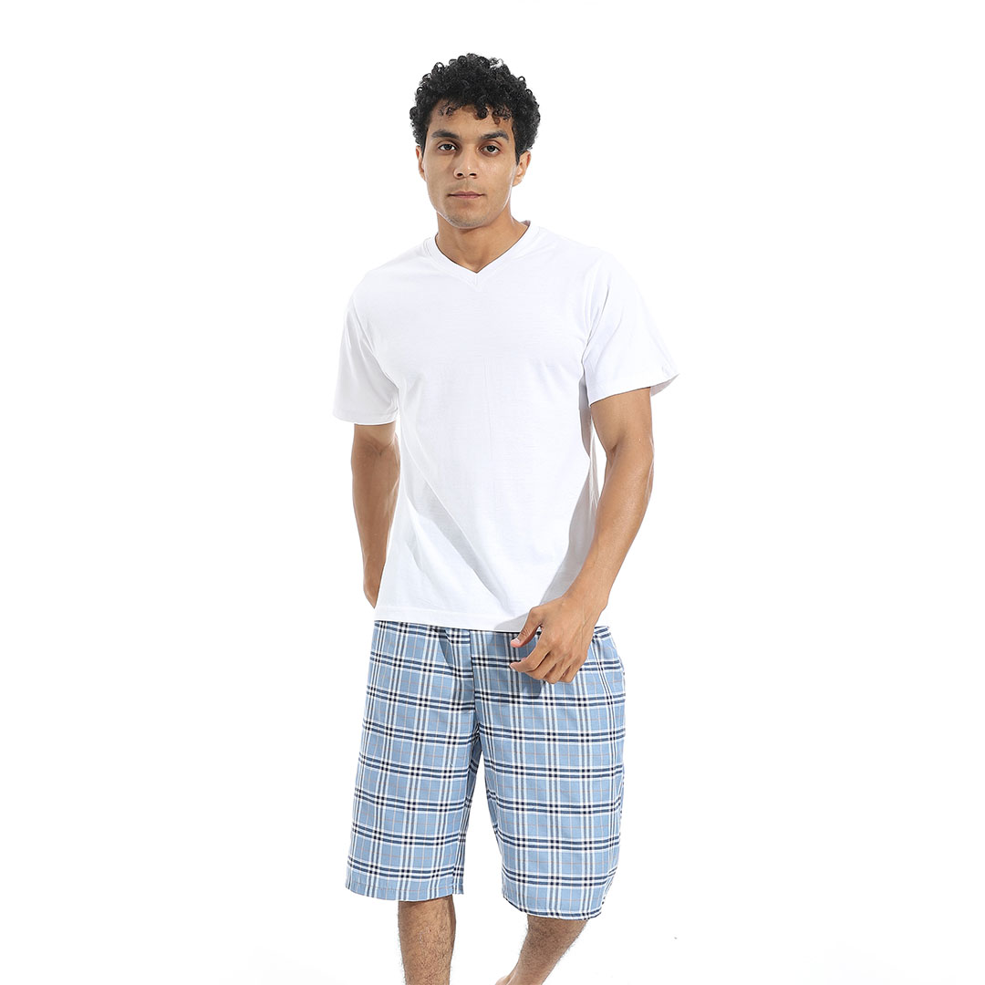 بيجامة ريد سيركل تي شيرت وشورت للرجال - a46