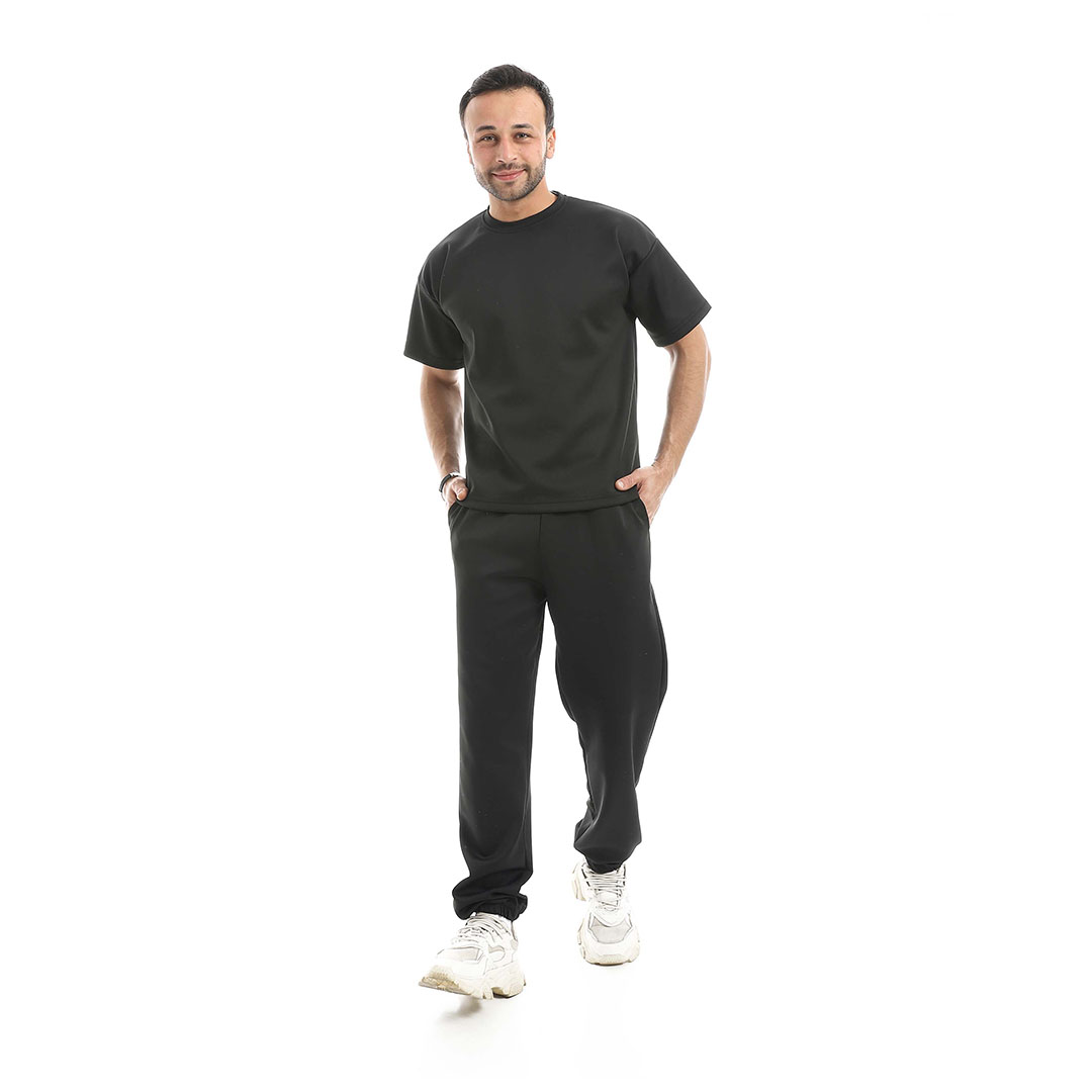 سوت رجالي تيشيرت نصف كم و بنطلون