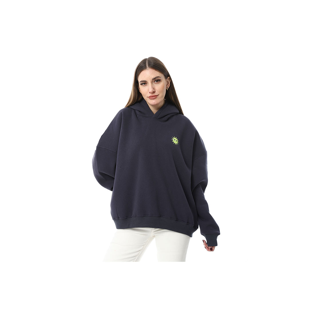 سويت شيرت أوفر سايز حريمي - كحلي - B20