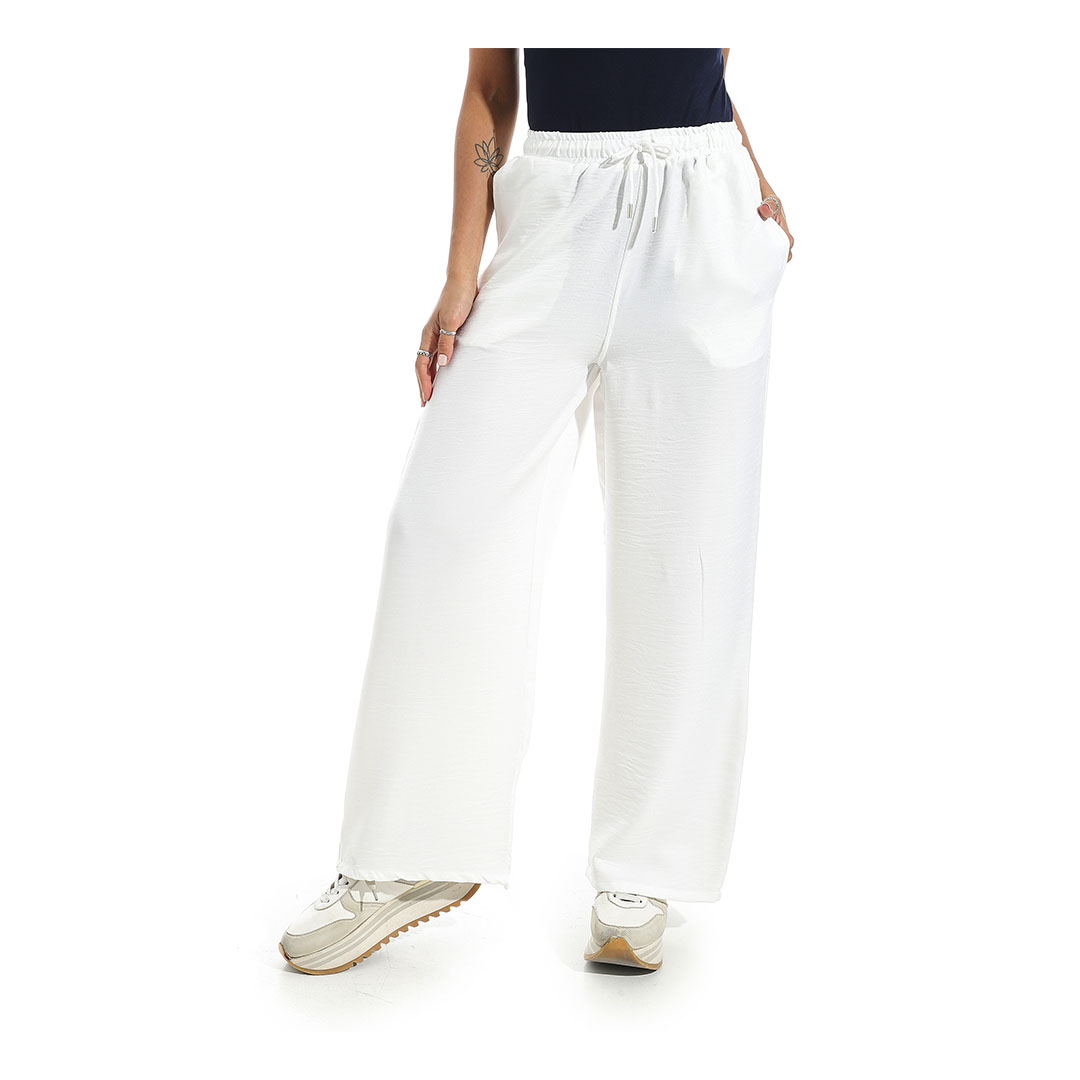 بنطلون كتان واسع الساق حريمي b25