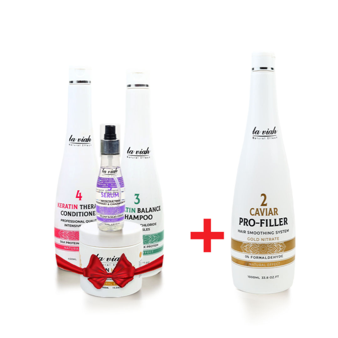 كافيار برو فيلر بنترات الذهب + مجموعة لافيه - 1000 مل