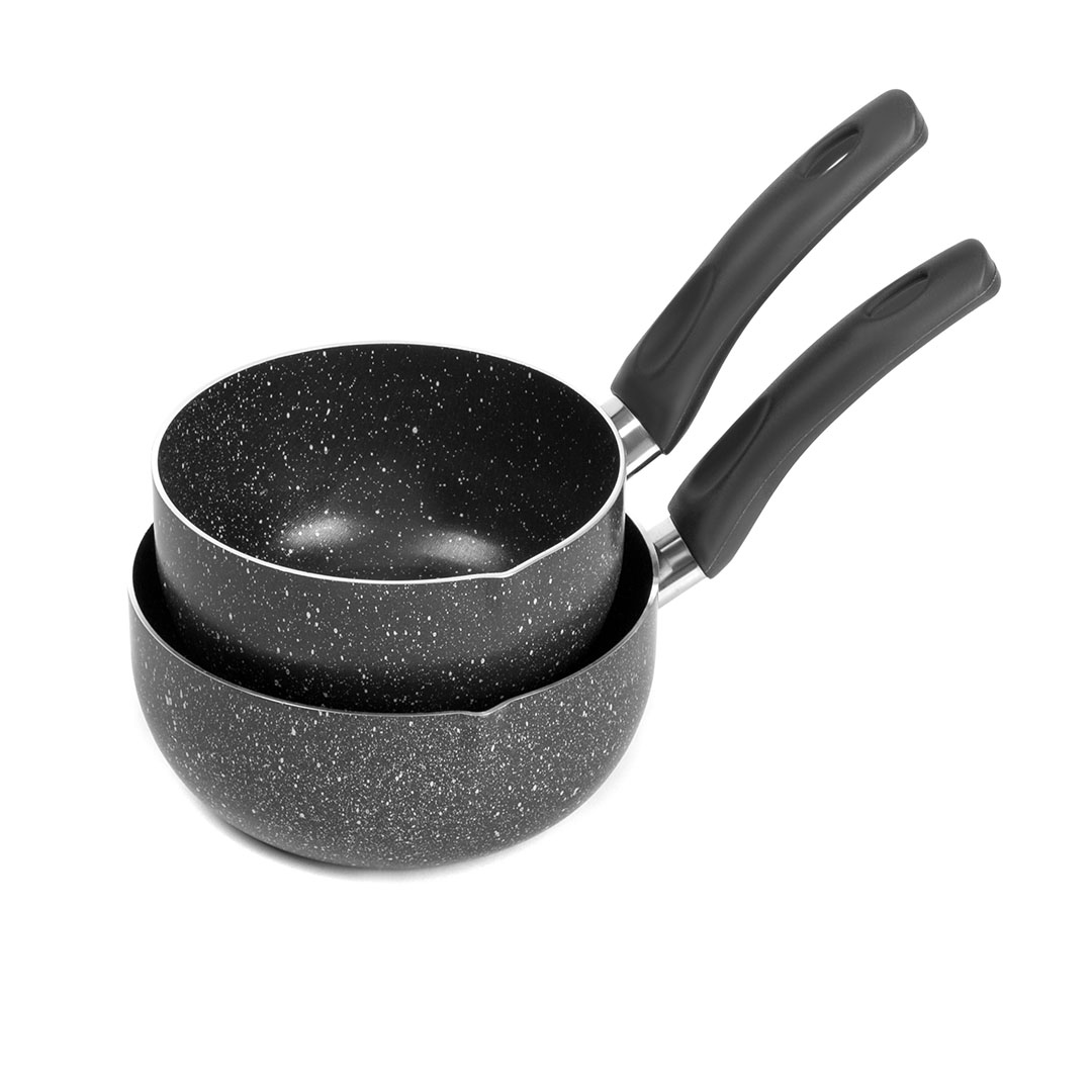 طاجن جرانيت لازورد - مقاس 14 ، 16 سم - أسود - 2 قطعة