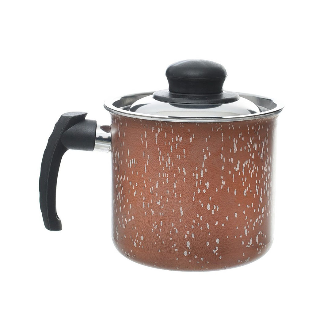 لبانة جرانيت لازورد بغطاء ستانلس - 14 سم - نحاسي