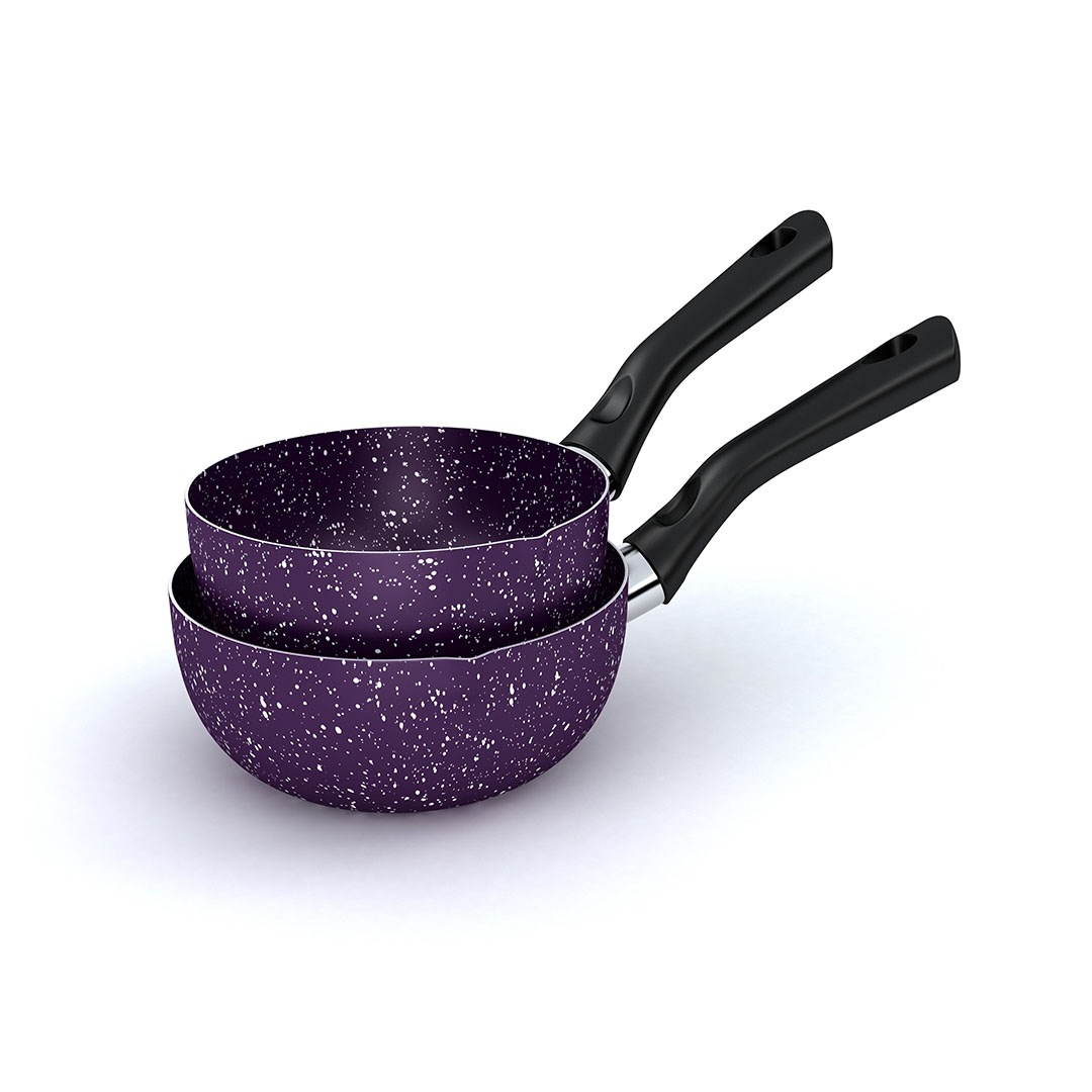 طقم كسرولة جرانيت لازورد - مقاس 14 /16 سم - موف - 2 قطعة