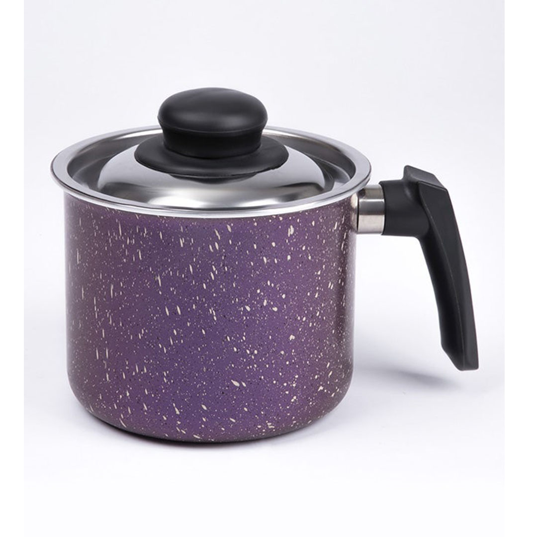 لبانة جرانيت لازورد بغطاء ستانلس - 14 سم - موف