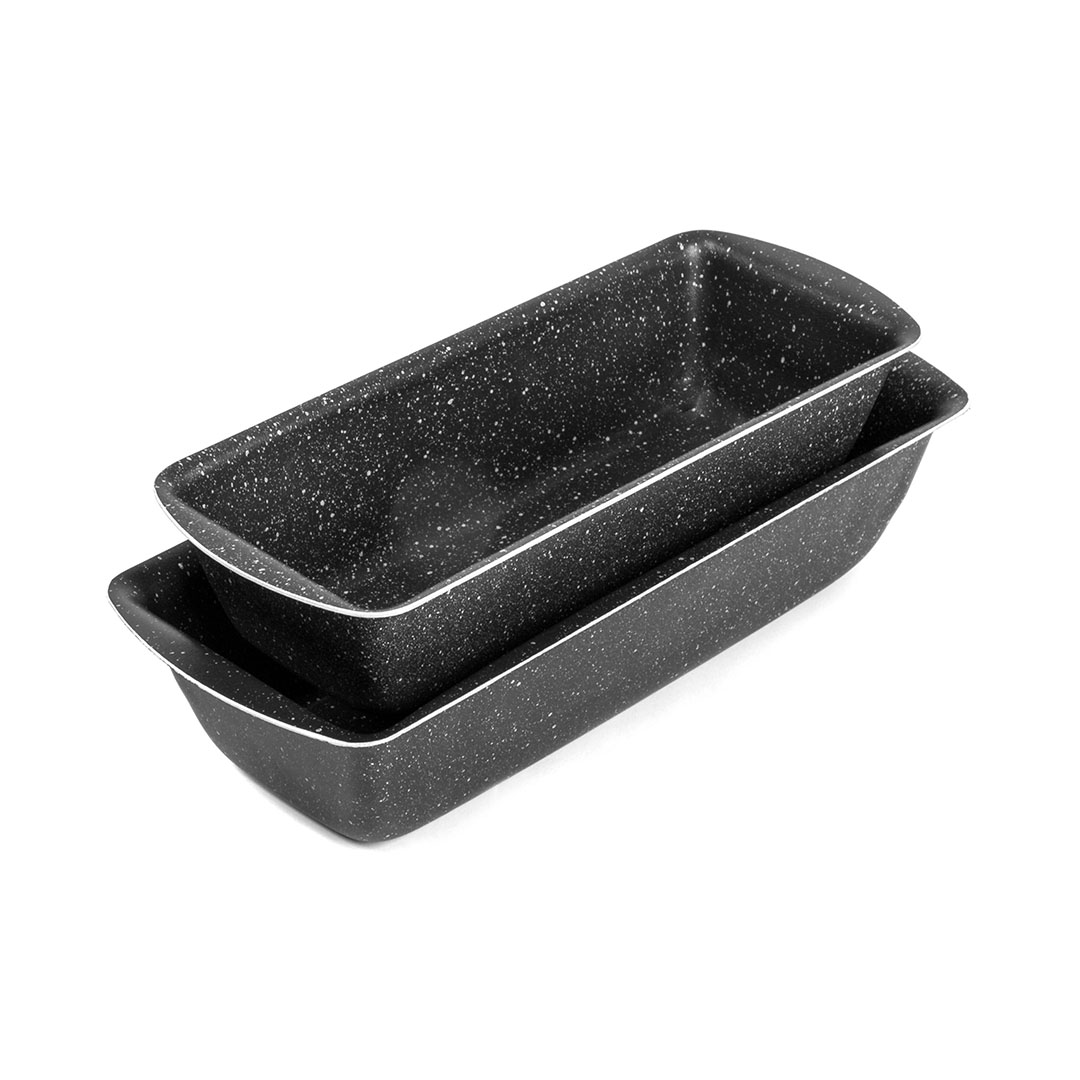 قوالب كيك مستطيلة جرانيت من لازورد - مقاس 25 - 30 سم - أسود - 2 قطعة