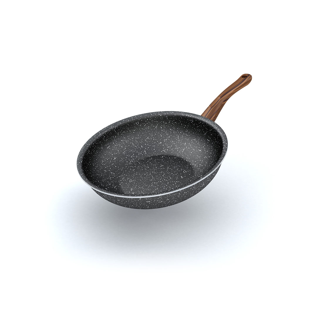 مقلاة عميقة من الجرانيت من لابيس - 28 سم - أسود