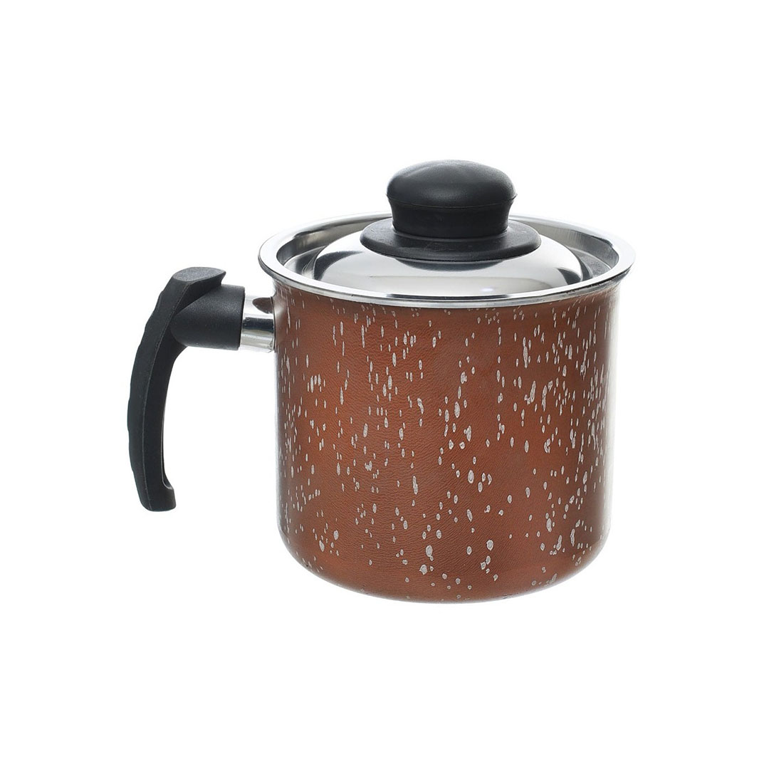 لبانة جرانيت لازورد بغطاء ستانلس - 14 سم - نحاسي