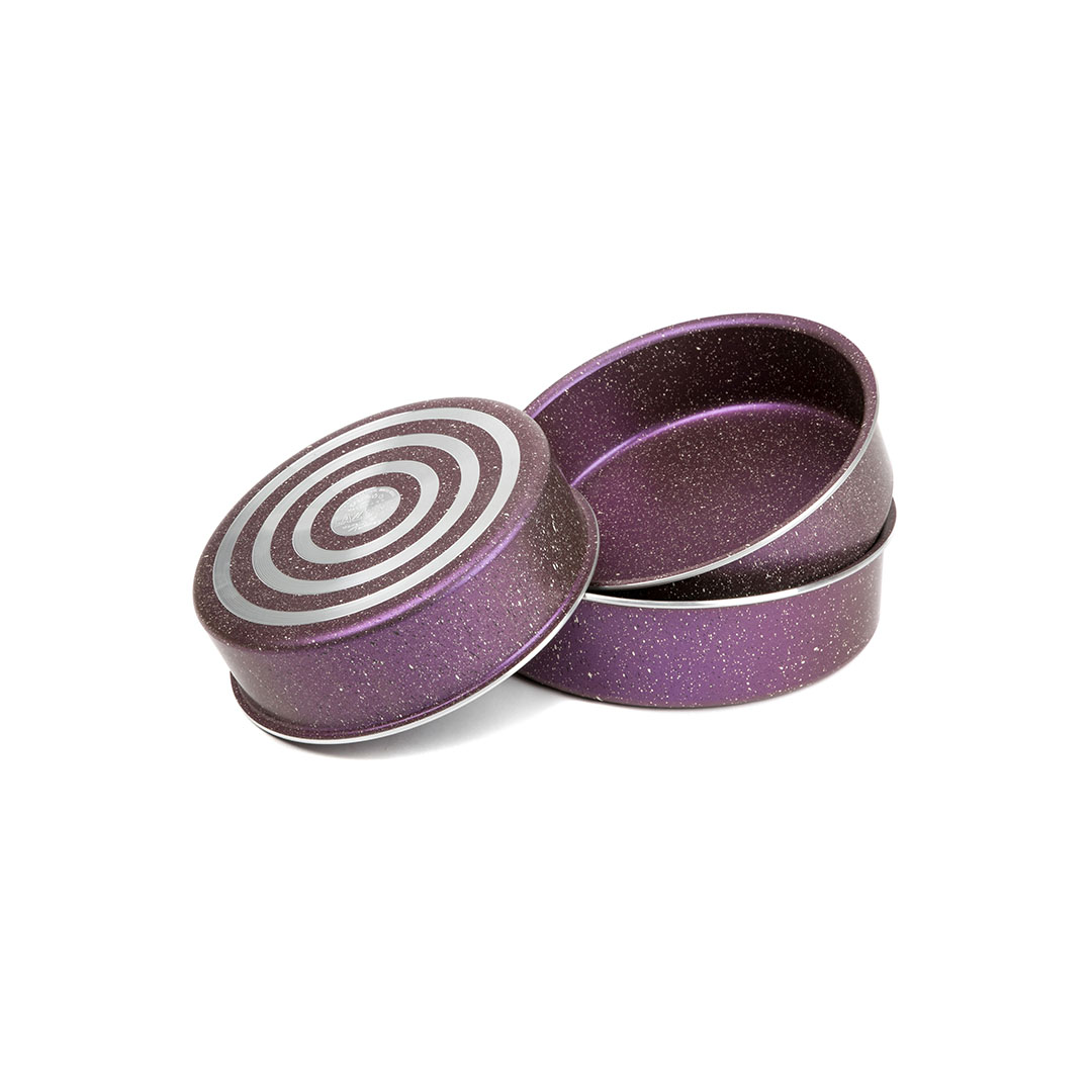 صواني فرن جرانيت برو من لازورد - 3 قطع - مقاس 24، 26، 28 سم - بنفسجي