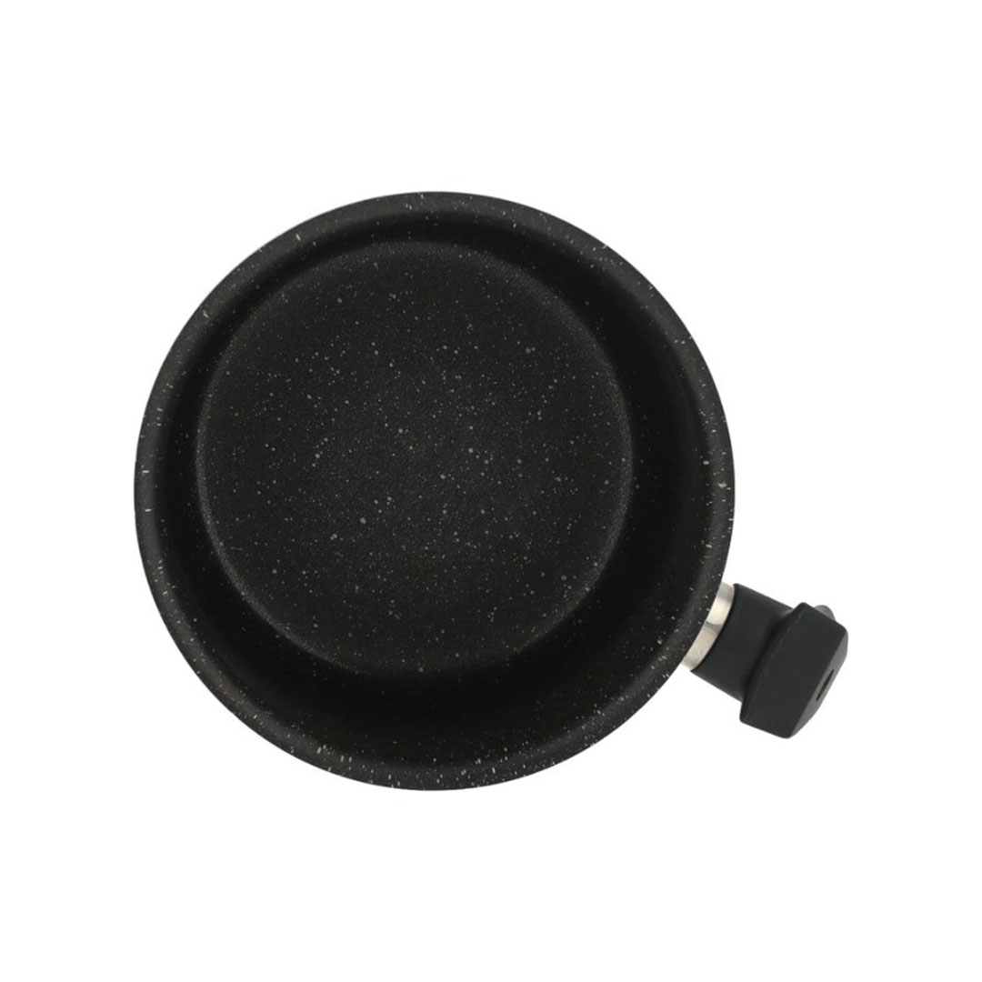 لبانة جرانيت لازورد بغطاء ستانلس - 14 سم - أسود