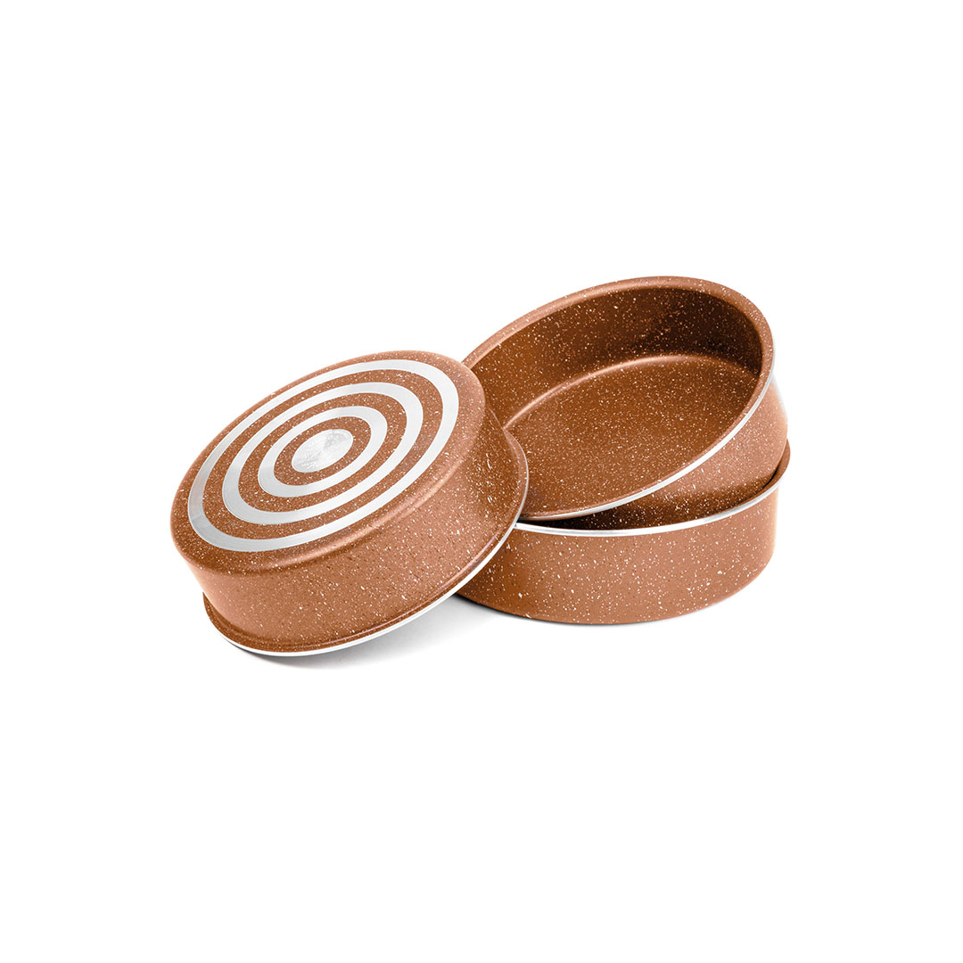 صواني فرن جرانيت برو من لازورد - 3 قطع - مقاس 24، 26، 28 سم - نحاسي