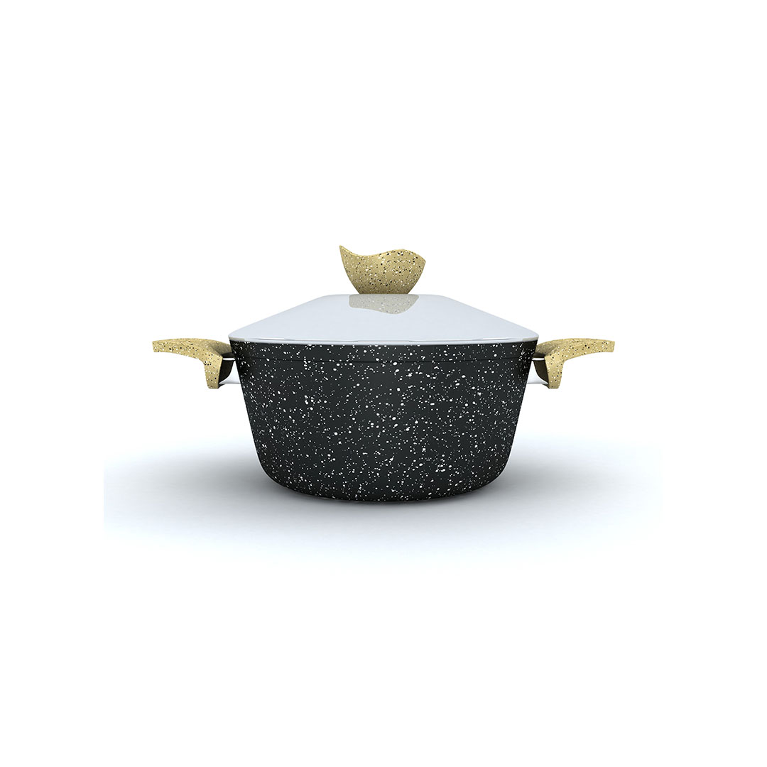 طقم حلل جرانيت برو من لازورد - 9 قطع - أسود