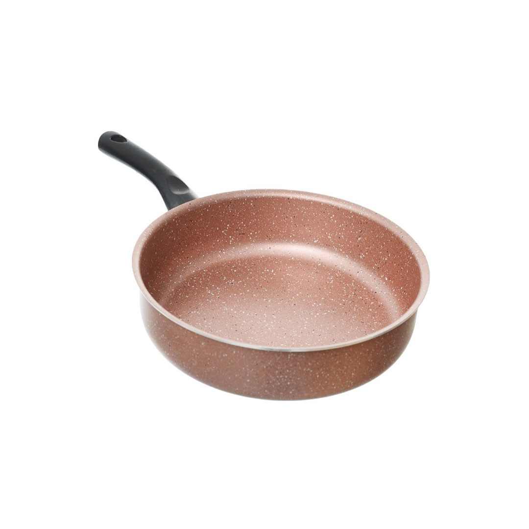 مقلاة جرانيت لازورد مع سلة قلي - 24 سم - نحاسي