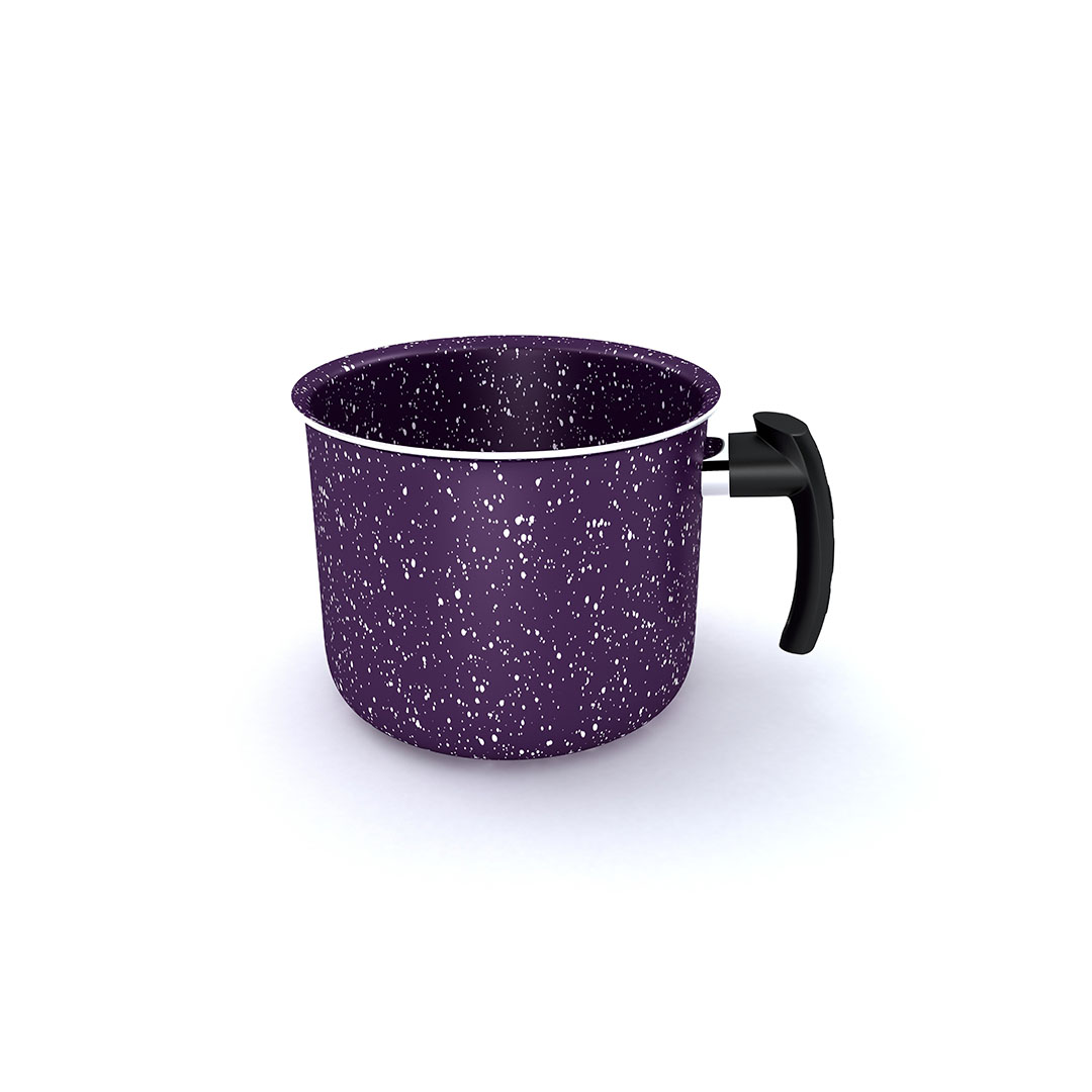 لبانة جرانيت لازورد بغطاء ستانلس - 16 سم - موف