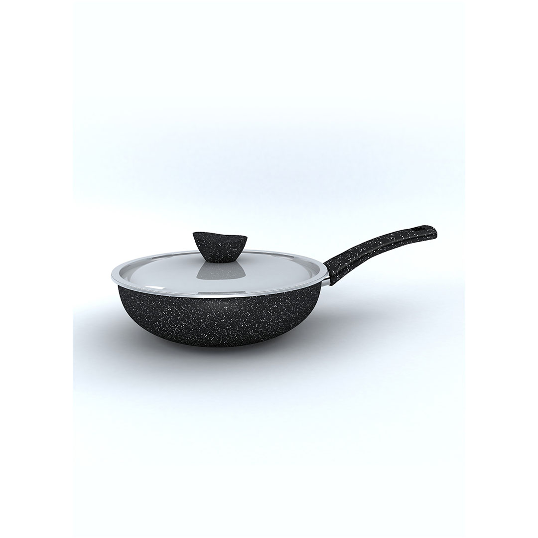 حلل لابيس جرانيت بغطاء ستانلس  - 13 قطعة - أسود