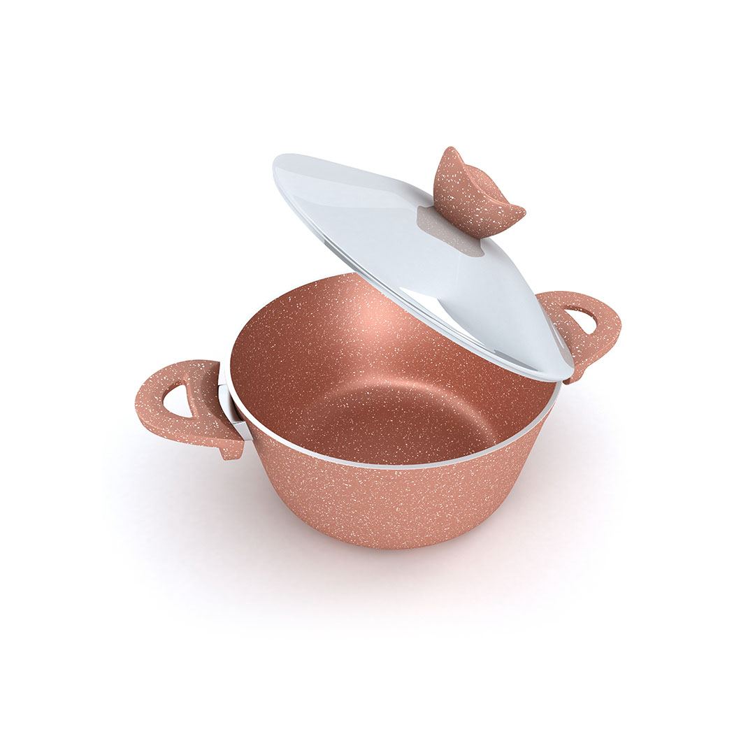 طقم حلل جرانيت برو من لازورد - 9 قطع - نحاسي