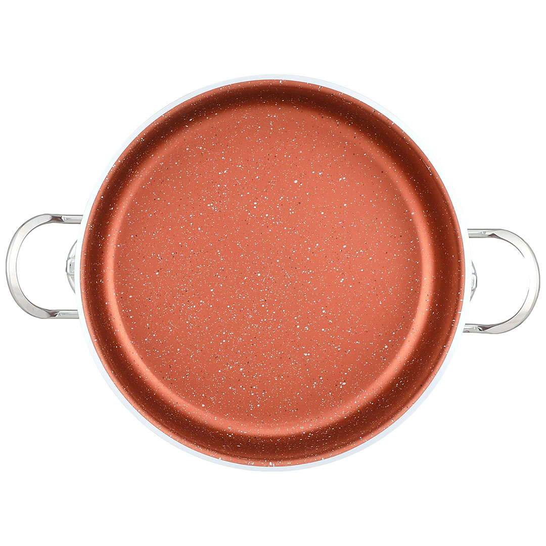 صواني جرانيت برو من لازورد - 4 قطع - مقاس 26، 28 سم - نحاسي