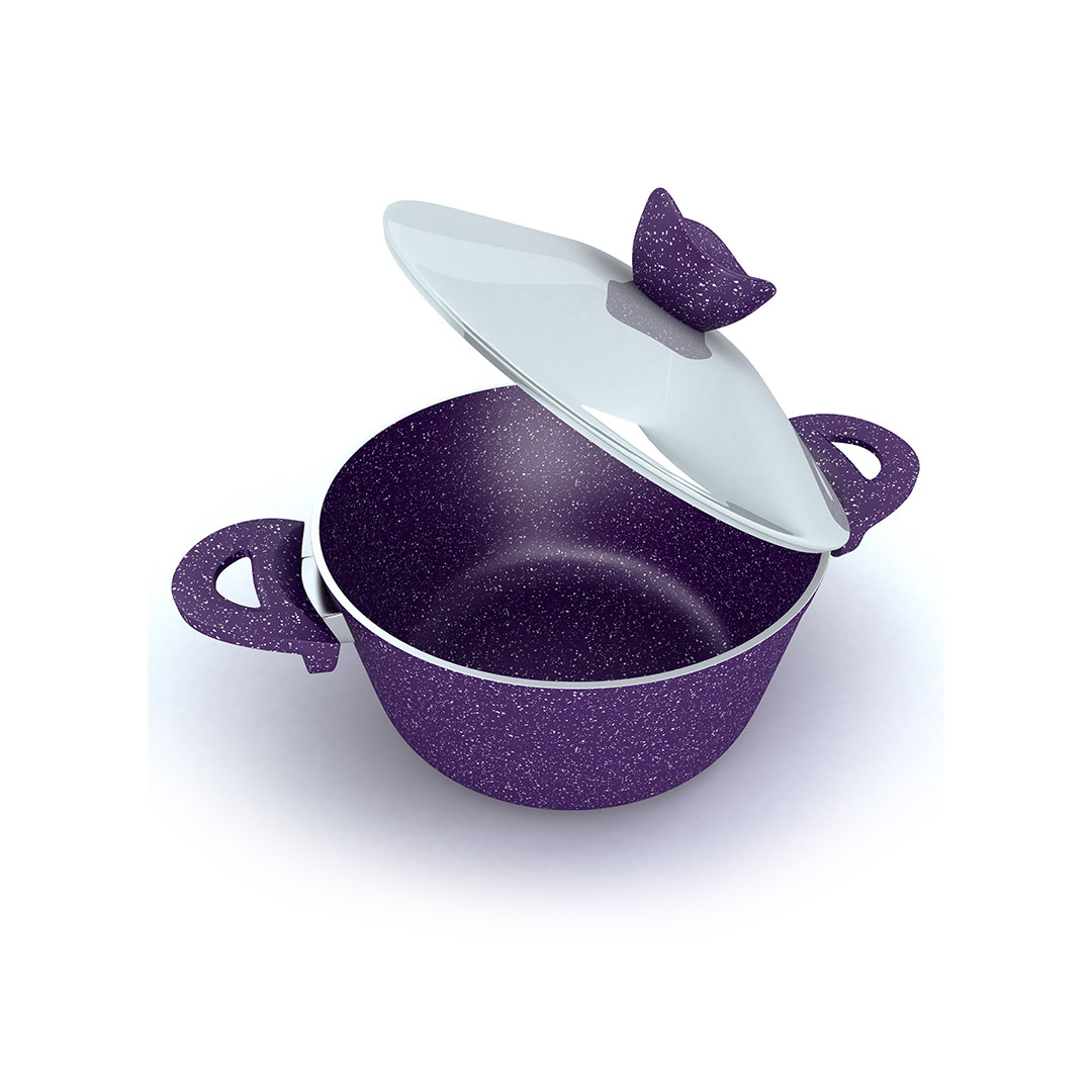 طقم حلل جرانيت برو من لازورد - 9 قطع - بنفسجي