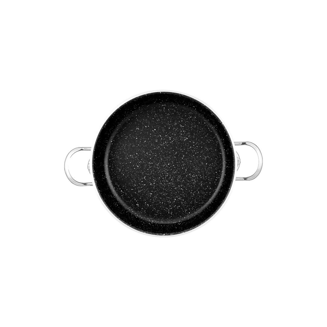 مقلاة جرانيت برو من لازورد - 4 قطع - مقاس 26 ، 28 سم - أسود
