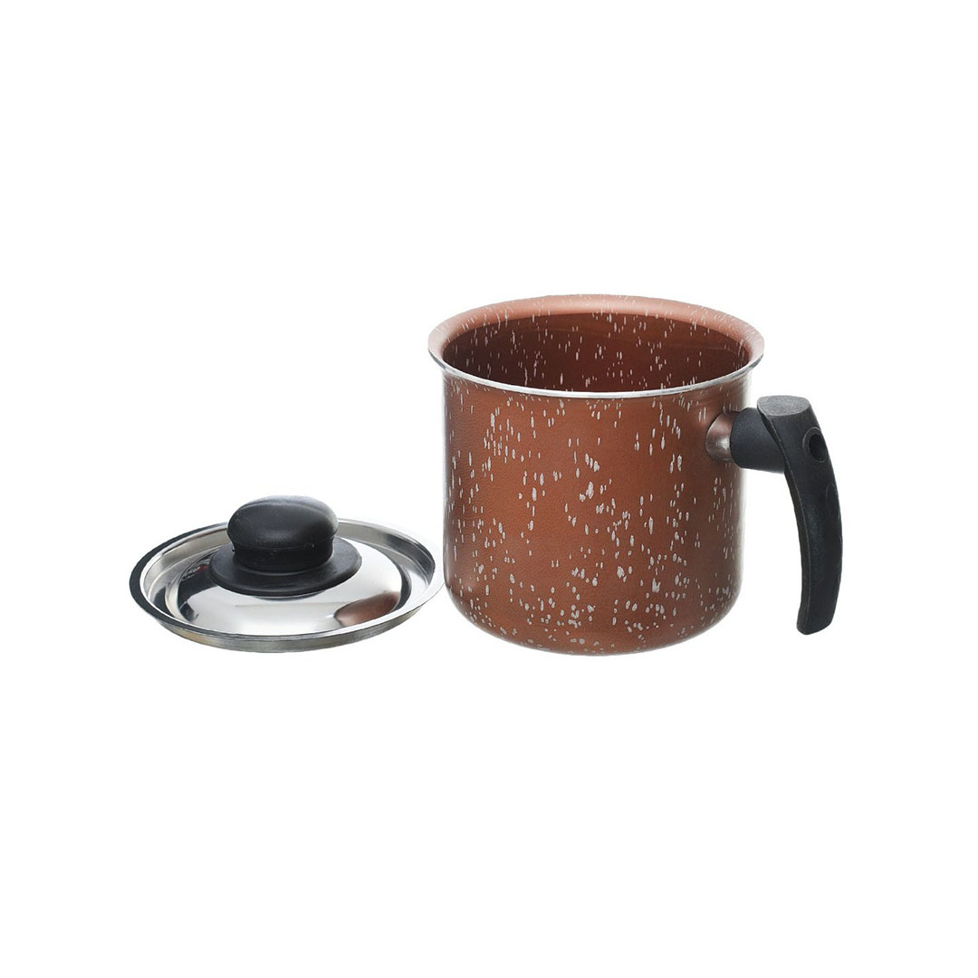 لبانة جرانيت لازورد بغطاء ستانلس - 14 سم - نحاسي