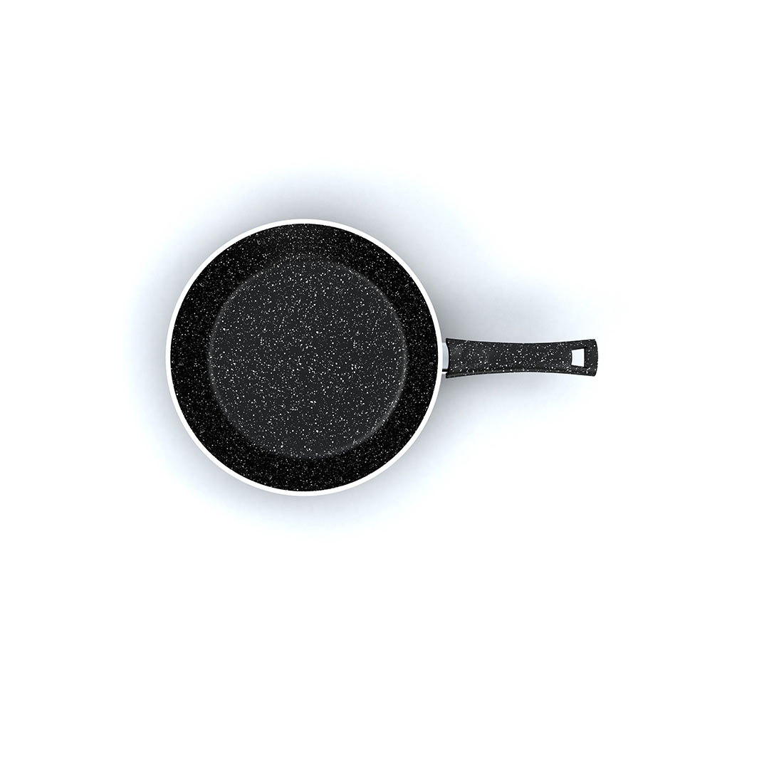 طقم مقلاية جرانيت برو من لازورد - 3 قطع - مقاس 20/24/28 سم - أسود