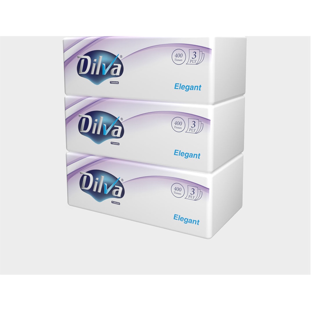 ديلفا مناديل سحب اليجانت - 3 طبقات - 400 منديل - 3 قطع