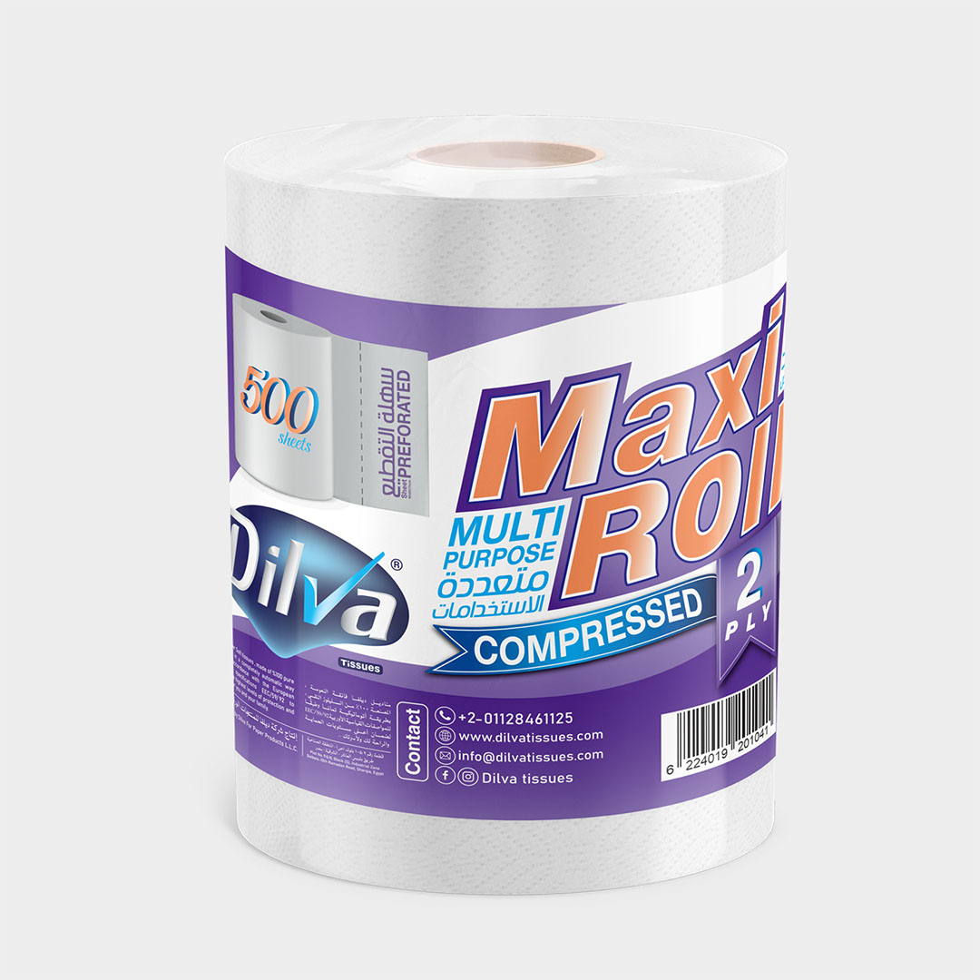 ديلفا مناديل ماكس رول طبقتين - 500 شيت