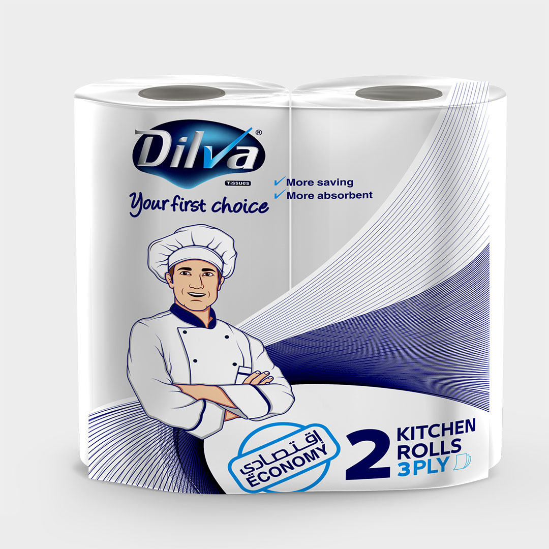 ديلفا مناديل مطبخ اقتصادي طبقتين - 2 رول