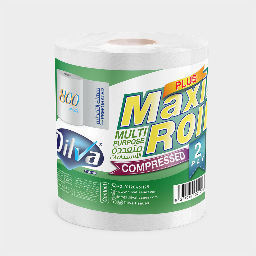 ديلفا مناديل ماكس رول طبقتين - 800 شيت