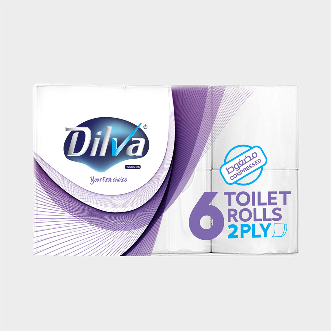 ديلفا مناديل تواليت مضغوط طبقتين - 6 بكرة