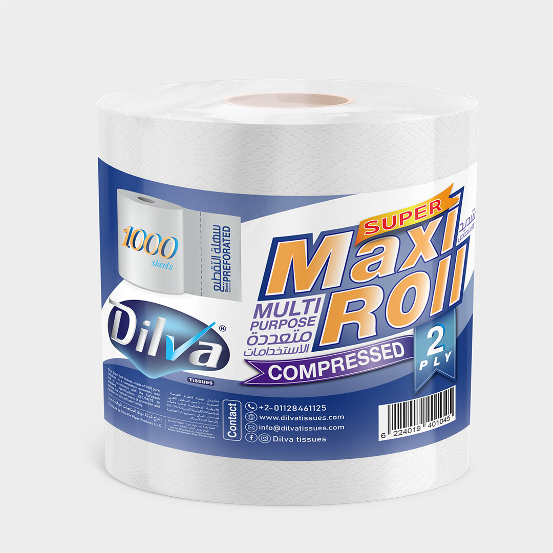 ديلفا مناديل ماكس رول طبقتين - 1000 شيت