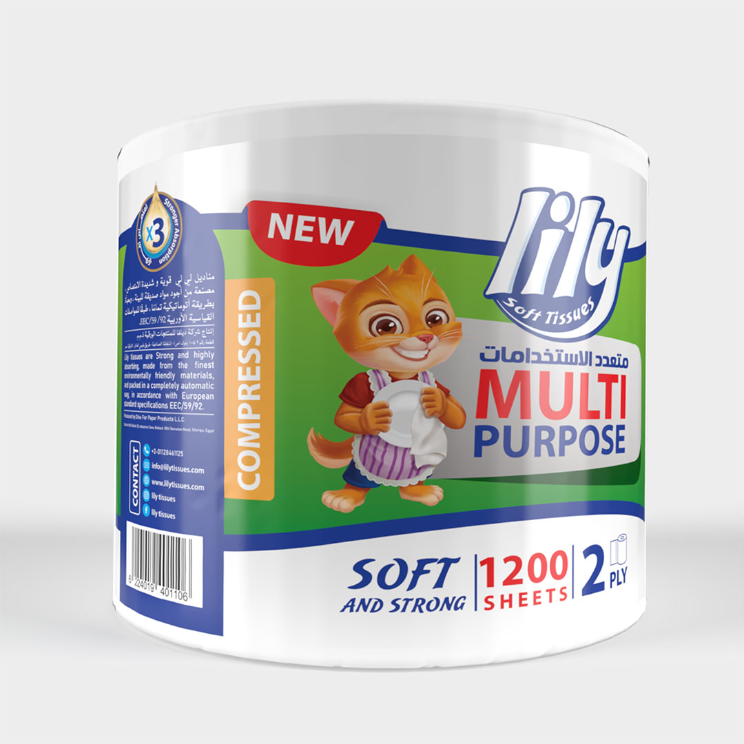 لي لي مناديل ماكس رول طبقتين - 1200 شيت