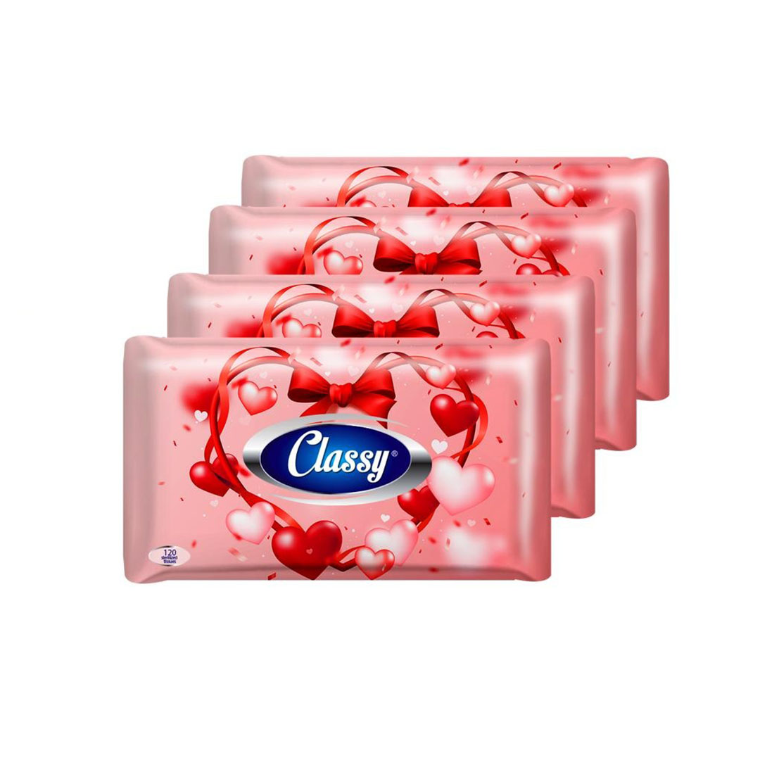 كلاسي مناديل جلو باك - 120 منديل - 4 قطع